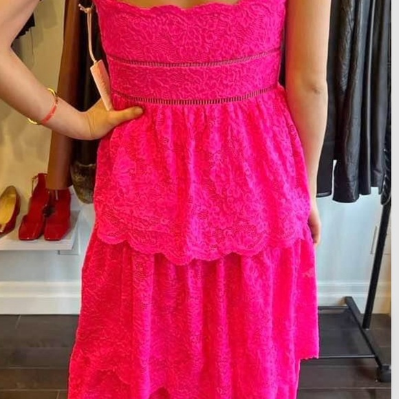 Elegant Pink Lace Dress - Picture 2 of 2